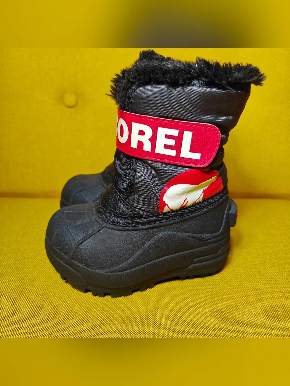 Sorel Toddler Black Red Waterproof Rubber Isolated Pink Black Waterproof Winter